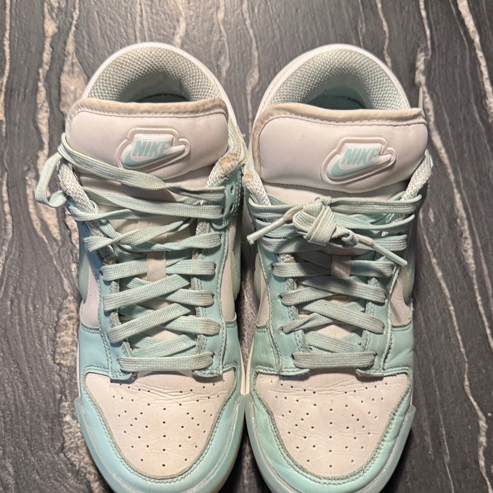 Nike Women's Sneakers in White and Mint Green